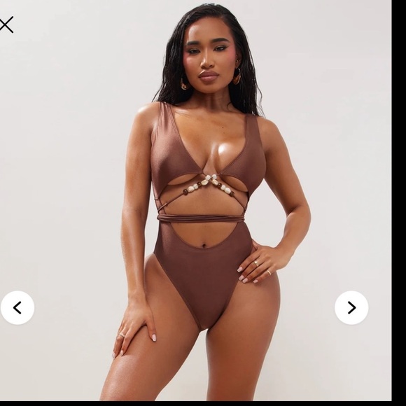 Fashion Nova Other - Brown One-Piece Swimsuit